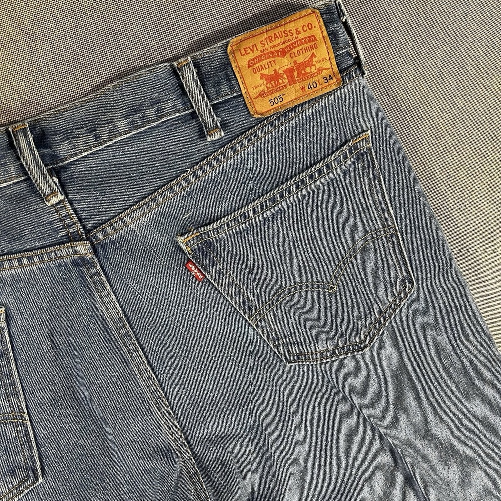 Levi's‎ 505 Men Regular Fit Light Wash Denim Jeans 42x29 Dad Core